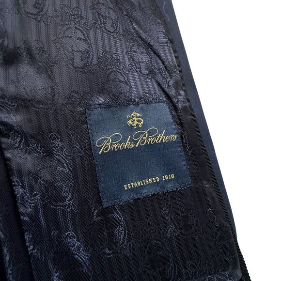 BROOKS BROTHERS Womens Blazer Size 10 Navy Blue Size Cotton Chino Classic Preppy - Picture 12 of 13